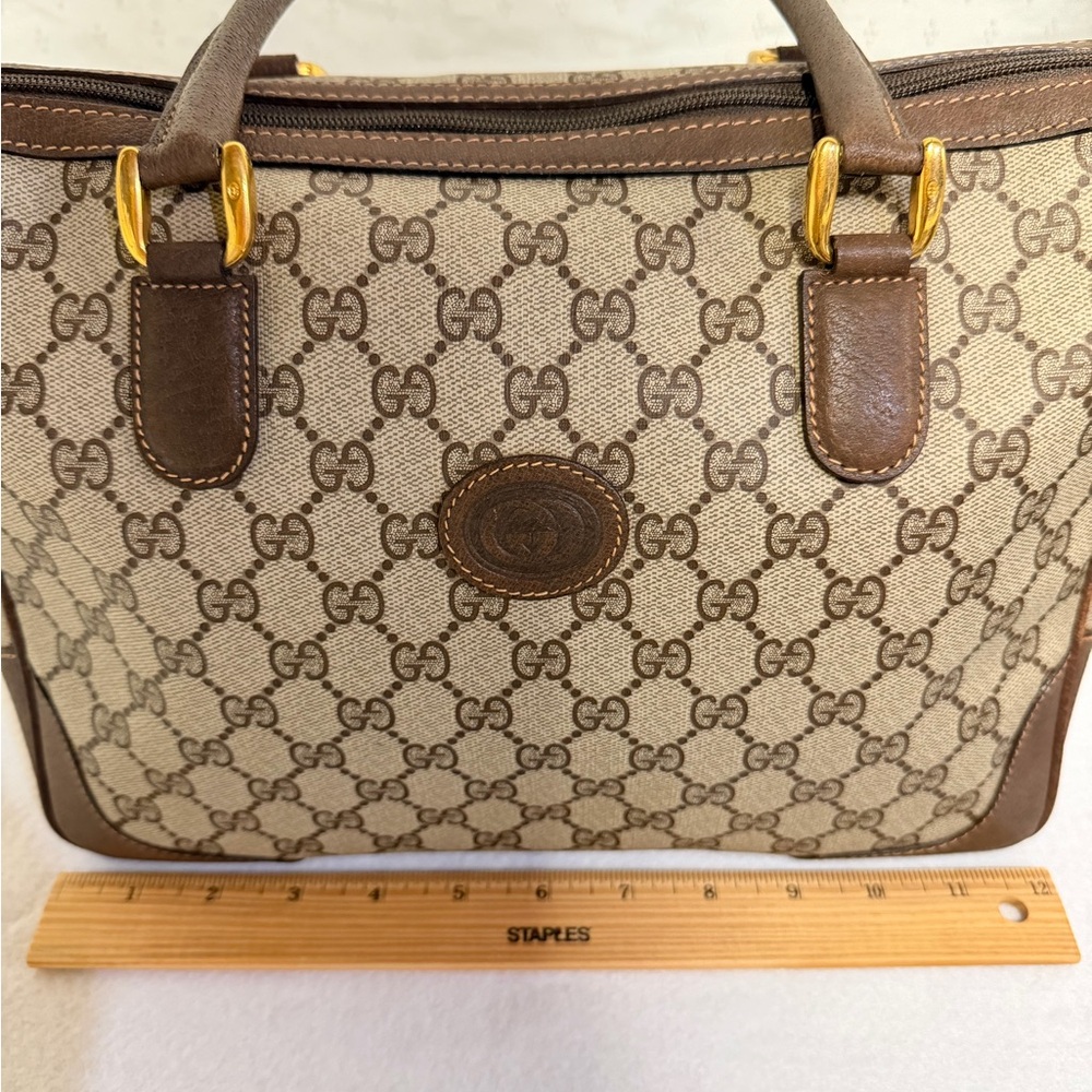 Authentic Vintage Gucci Brown Monogram Handbag - Picture 15 of 16
